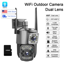 2 Lens HD 1080P Outdoor Security Camera WIFI 360° View, Night Vision 2-Way Audio