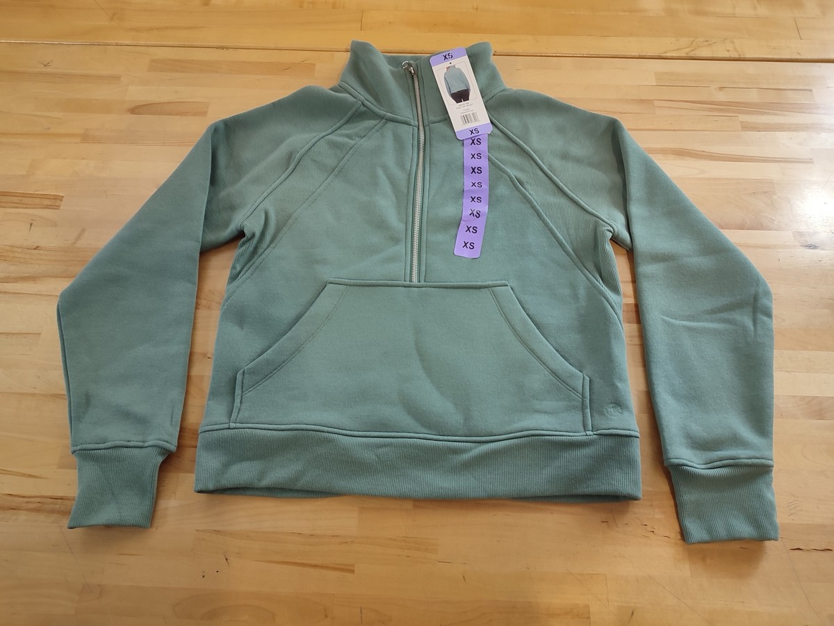 Danskin Mixed Rib Half Zip Active Jacket Womens Teal XS Pullover