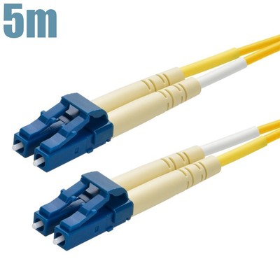 5M LC-LC UL 9/125 Duplex Single Mode Fiber Optic Optical Cable Cord OFNR Yellow