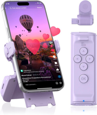 Scrolling Remote Control for TikTok Clicker Page Turner Bluetooth Purple#Tx1207e