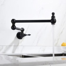 Wall Mounted Pot Filler in Matte Black 360  4 GPM Kettle Faucets TH-8046MB