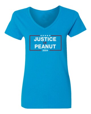 Justice For Peanut 2024 The Squirrel Ladies' V-Neck Tshirt