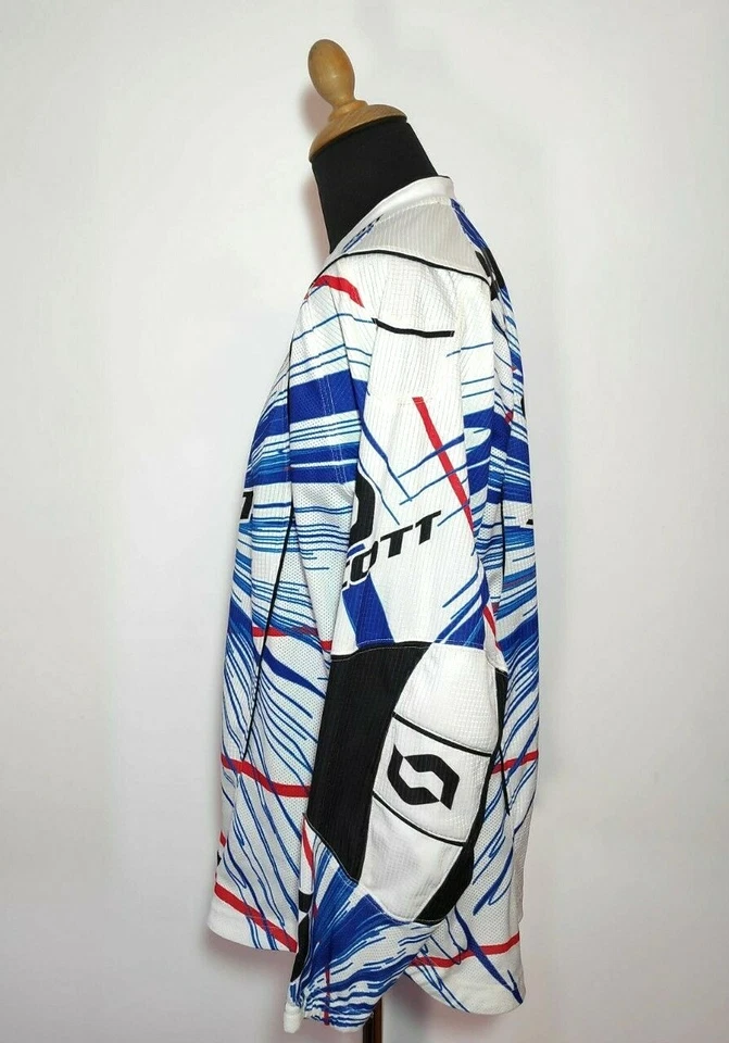 Camiseta Scott Motocross Hombres Serie L 450 Blanco Azul Multicolor Enduro MTB Camisa Foto 4 de 4
