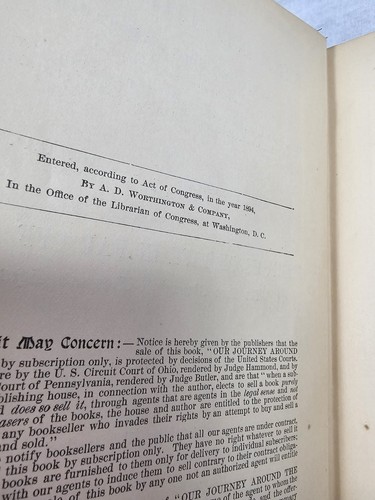 Antique 1894 Our Journey Around The World Rev Francis Clark Hardcover Book Illus - Picture 10 of 21