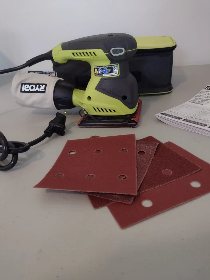 СОВЕРШЕННО новый * Ryobi S652DGK 1/4 лист отделки шлифовальный набор (сумка для инструментов включена)  - Изображение 4 из 4