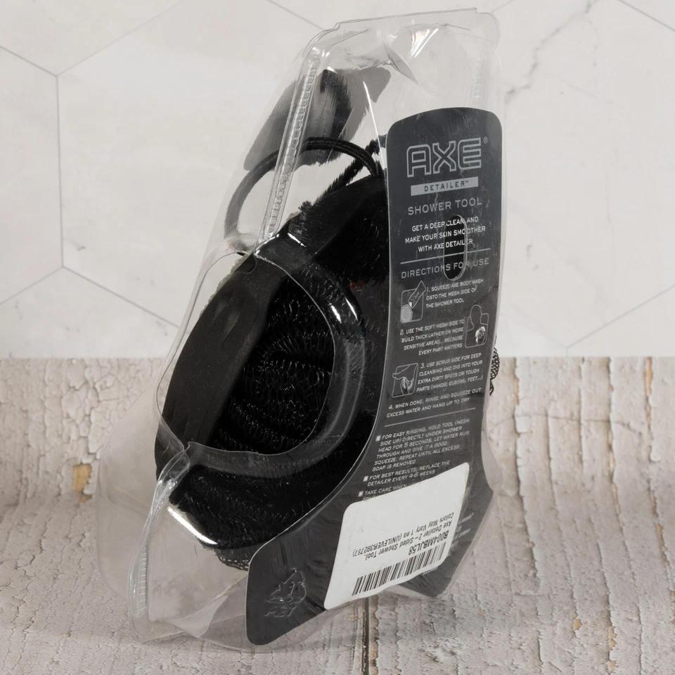 AXE Mens Shower Scrubber Tool, 2-Sided Detailer, Gray Color Exfoliator Foto 4 de 4