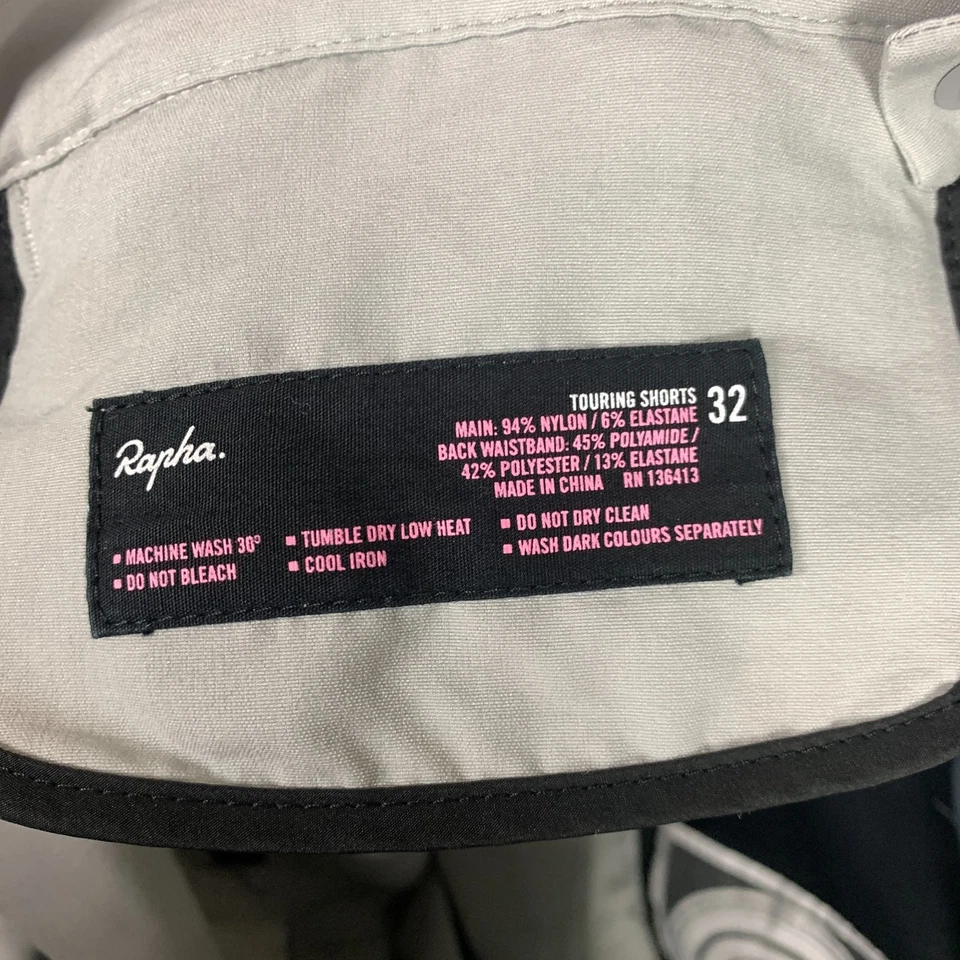 Pantalones Cortos Rapha Touring Para Hombre 32 Gris/Beige Elastizados Nylon Cintura Ajustable Ciclismo Foto 3 de 4