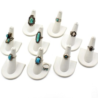 Southwest Sterling Turquoise MOP Onyx Shadowbox 4 7.5 Rings Lot of 10 #S6165 4
