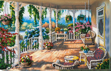 Bead Embroidery Kit "Terrace" Stitching Handmade Beadwork