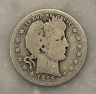 1915-S Barber Quarter - AG - About Good - 90% Silver
