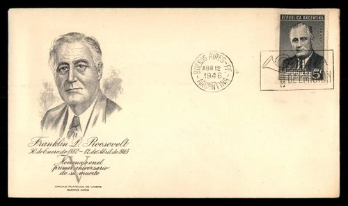 Mayfairstamps Argentina FDC 1946 Franklin D Roosevelt First Day Cover aax_14183