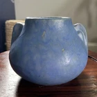 Vintage Brush McCoy Art Vellum 1930s Art Deco Pottery Mottled Blue Ceramic Vase
