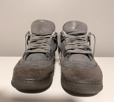 Jordan Air Jordan 4 Men s Gray Mid Top Lace-Up Basketball Sneakers Rubber