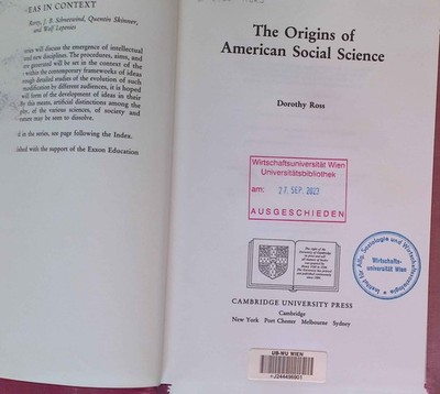 The Origins of American Social Science. Ideas in Context. Dorothy, Ross: