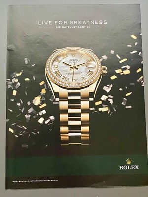 Rolex Datejust  Lady 31 Live for Greatness 2011 Vintage Ad Werbung Reklame