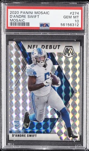 2020 PANINI MOSAIC MOSAIC #274 D'ANDRE SWIFT ROOKIE RC PSA 10