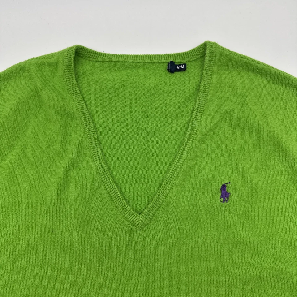 Moletom Ralph Lauren Feminino M Logotipo Verde Bordado Decote V. #34958 - Imagem 2 de 4