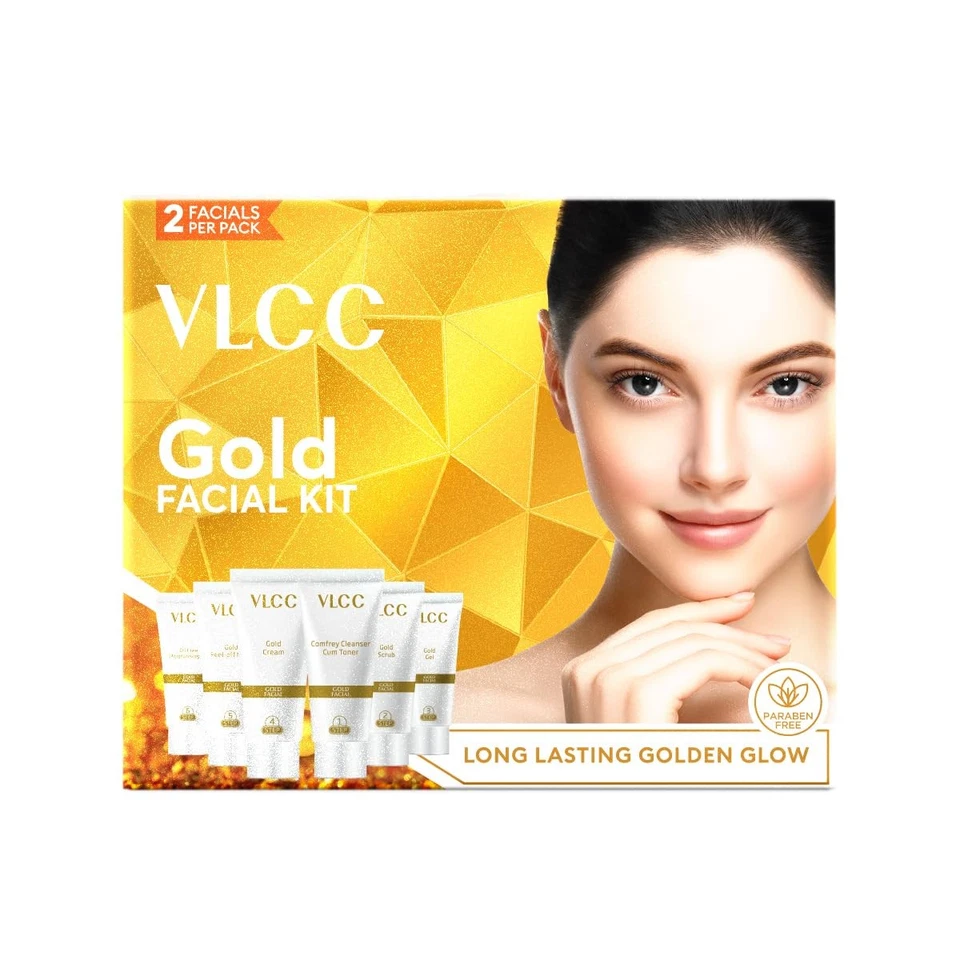 Kit facial VLCC dorado, piel brillante y brillante mima tu para a.e +F/S Foto 4 de 4