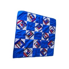 July 4th Patriotic Homemade Machine Hand Tied Red White Blue Quilt Lap Throw