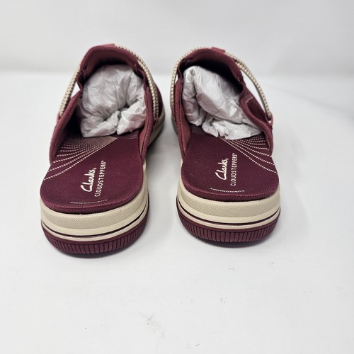 New Clarks Cloudsteppers Slip-On Clog Breeze Port Burgundy Size 10 - Picture 3 of 7