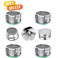 Water-Saving 4PC Aerator Set - Brushed Finish for Kitchen/Bathroom Faucets