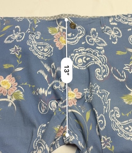 Old Bull Lee Floral Paisley Shorts Men's 38 Blue Print Cotton Bamboo Casual - Picture 9 of 10
