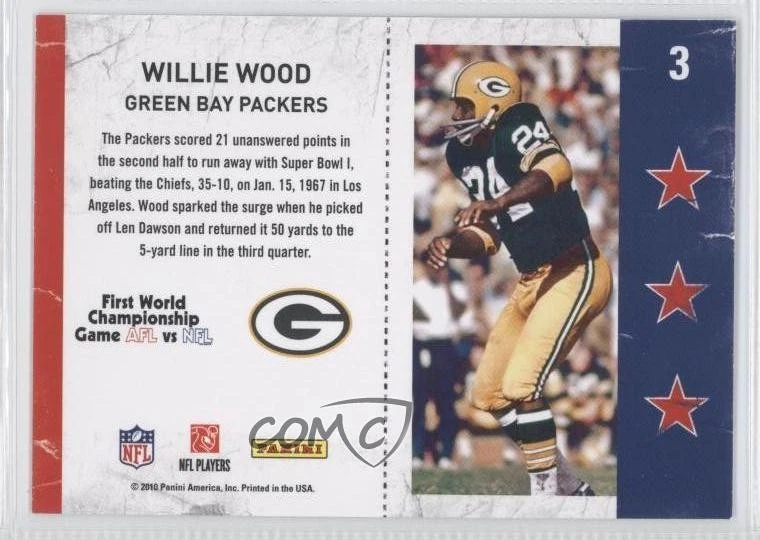 2010 Playoff Contenders Super Bowl Tickets Willie Wood #3 HOF - Image 2 of 2