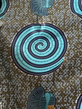 African Wax Print Fabric Uncut 6 Yards Cotton Print Wax Fabric.