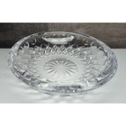 Vintage Large & Heavy Crystal Cut Glass Crosscut Ashtray 7" Diameter