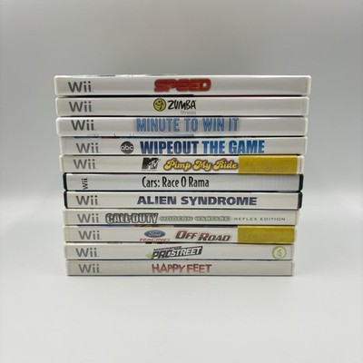Nintendo Wii Game Lot 11 Speed Zumba Wipeout Cars COD Alien Syndrome Racing