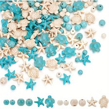 1box 8 styles Beads Starfish  Round  Turtle Mixed Shapes Mixed color 6 18.5x6