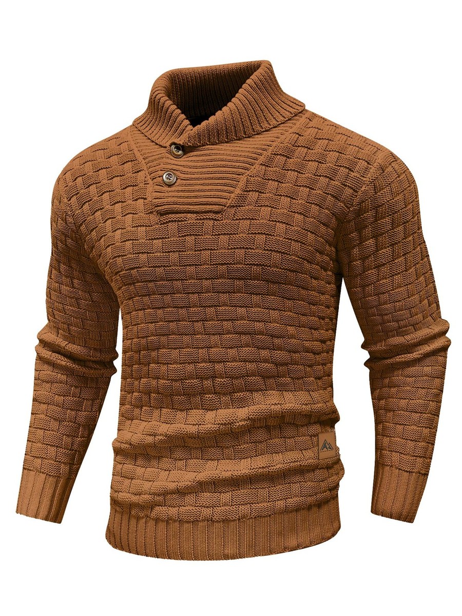 "Suéter de punto de invierno para hombre con una sensación suave y cálida y un clásico cuello redondo Des