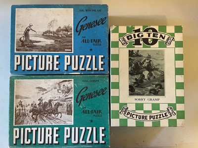 Vintage Lot 3 GENESEE & BIG TEN Puzzles 250-275 pieces VERY GOOD CONDITION