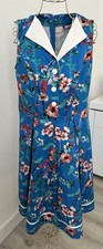 Joe Browns Vintage Style Blue Floral Tea Dress Size 12 1950’s