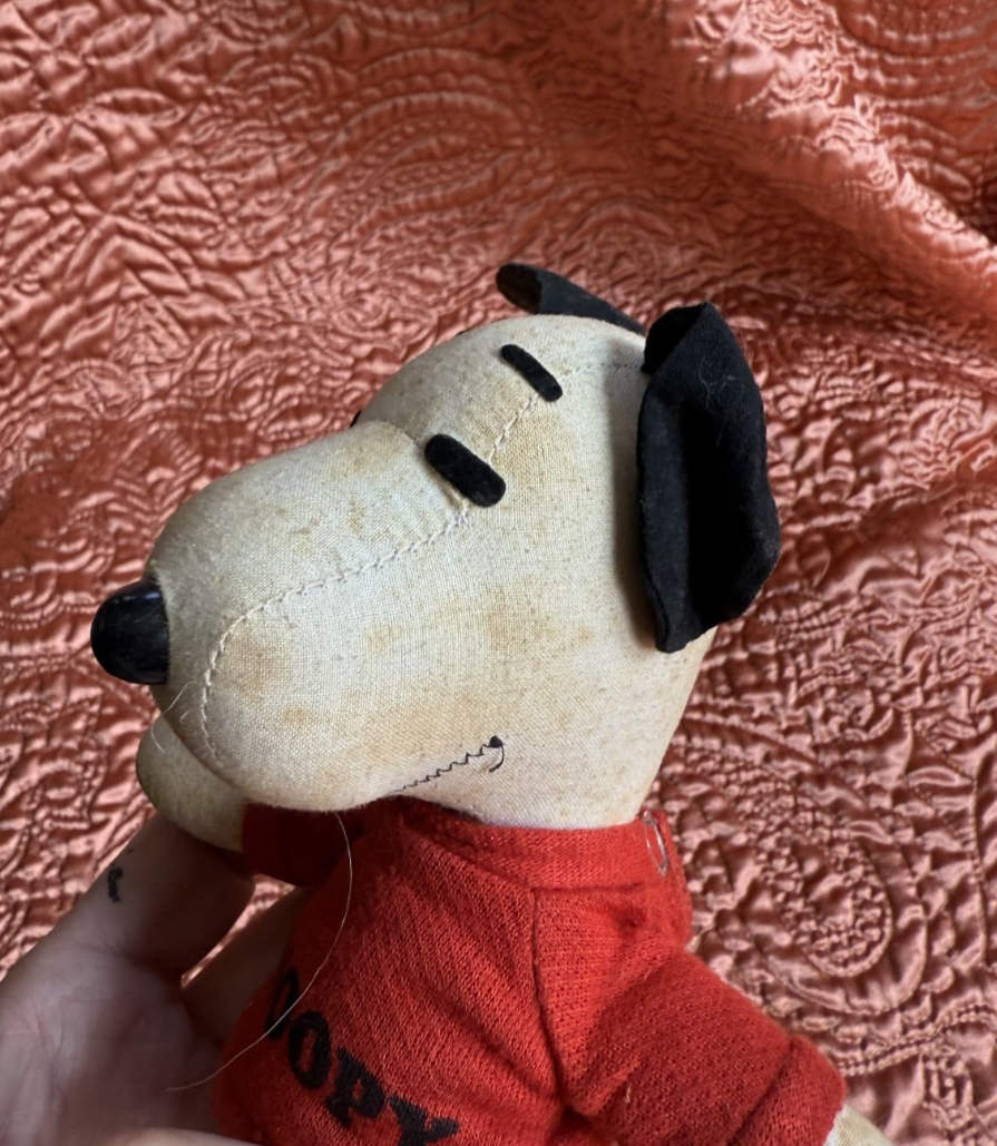 Vintage 1960's Cloth Jeans Wearing Stuffed Snoopy ( Peanuts ) Dog