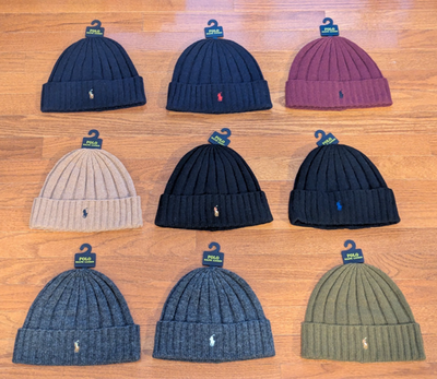Polo Ralph Lauren PRL Winter Fall Cuffed Wool Knit Beanie Hat Cap