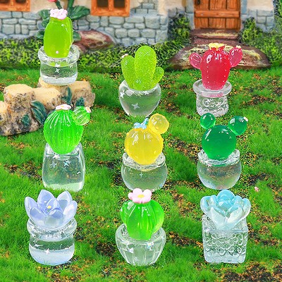 1pc Simulation Cactus Plant Decor Transparent Fevery Car Computer DekoratiYR
