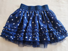 est 1989 Place Girl's Skirt Size S/P 5/6 Blue Polka Dot