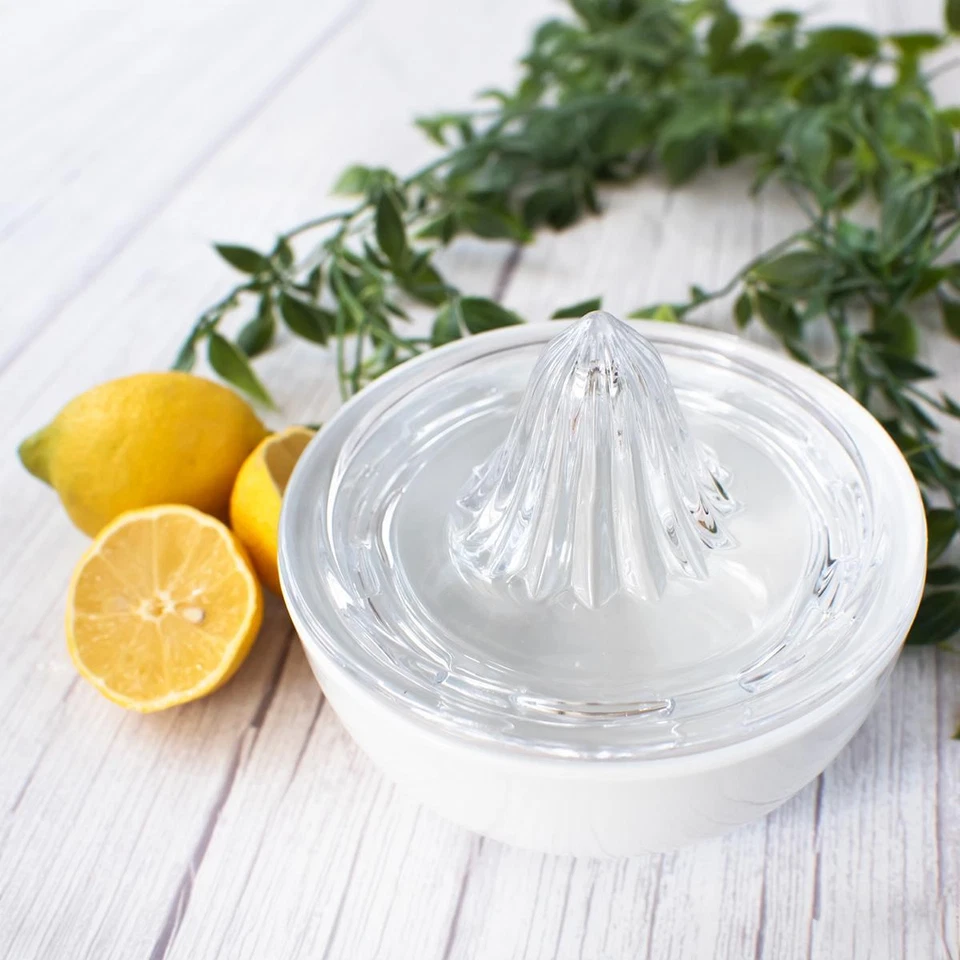 Zitruspresse mit Porzellanschale Zitronenpresse Handentsafter Saftpresse Schale - Bild 3 von 4