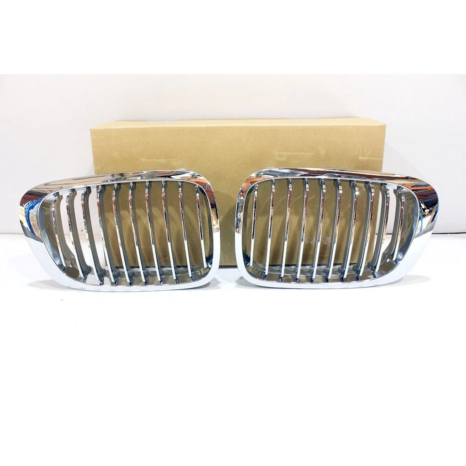 Fits For BMW E46 M3 2DR 1998-2002 Front Kidney Grille Chrome Silver Foto 3 de 4