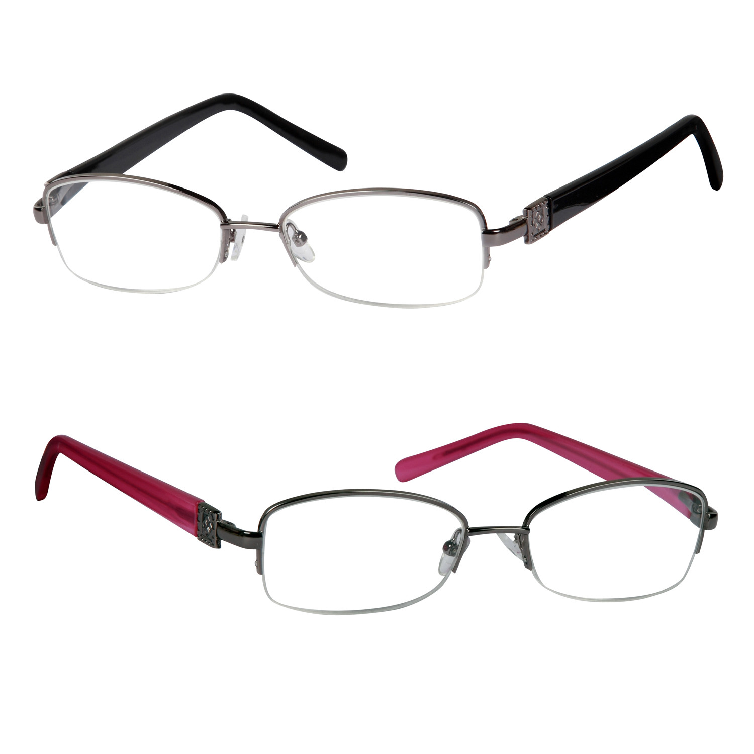 metal half frame reading glasses
