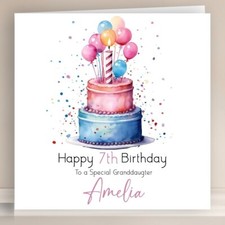 Personalised Birthday Card Sister Daughter Niece Granddaughter Cousin Friend