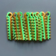 1 caja/320 piezas lazos de ligadura dental bandas elásticas de ortodoncia verde y dorado