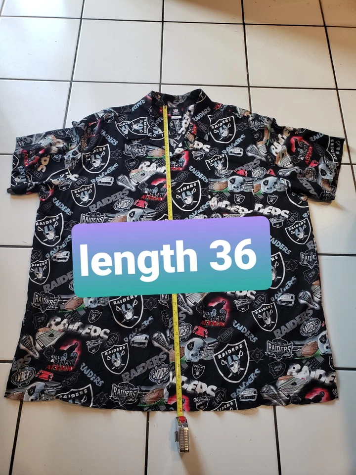 LV LAS VEGAS Raiders Football NFL Team Apparel Hawaiian  Shirt 3XL  - Image 2 of 4