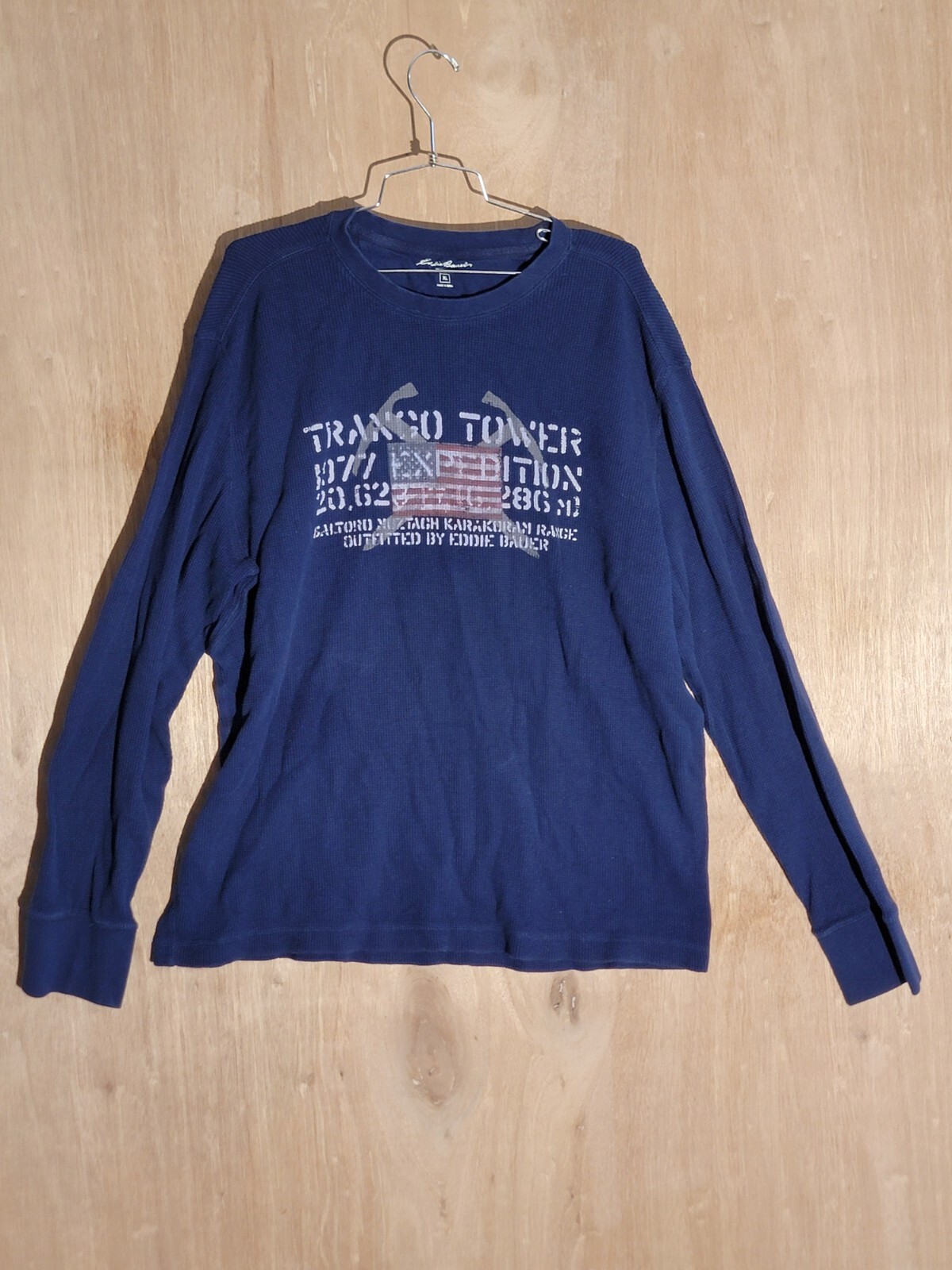 eddie bauer thermal shirt mens size XL long sleeve crew neck trango tower blue