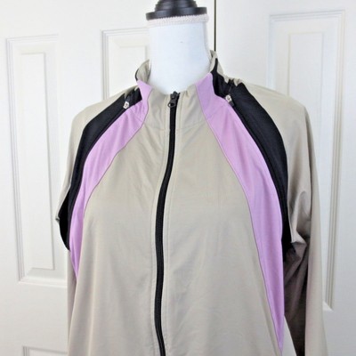 SOMA 2 in 1 Convertible Jacket Vest Stretch Sz XL Lilac Khaki Tan