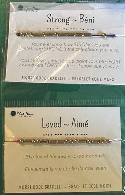 Blue Moon Beads Set of New Strong Loved Morse Code Bracelet