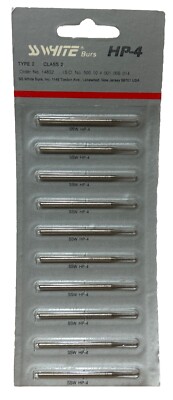 NEW PACK OF 10 SS White HP-4 Carbide Burs. Order # 14832 Lakewood New Jersey