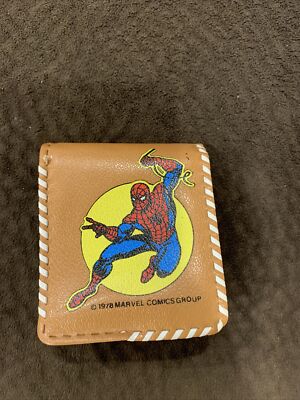 Nice Vintage Spiderman Wallet 1978 in Black Hand Stitched Trim 