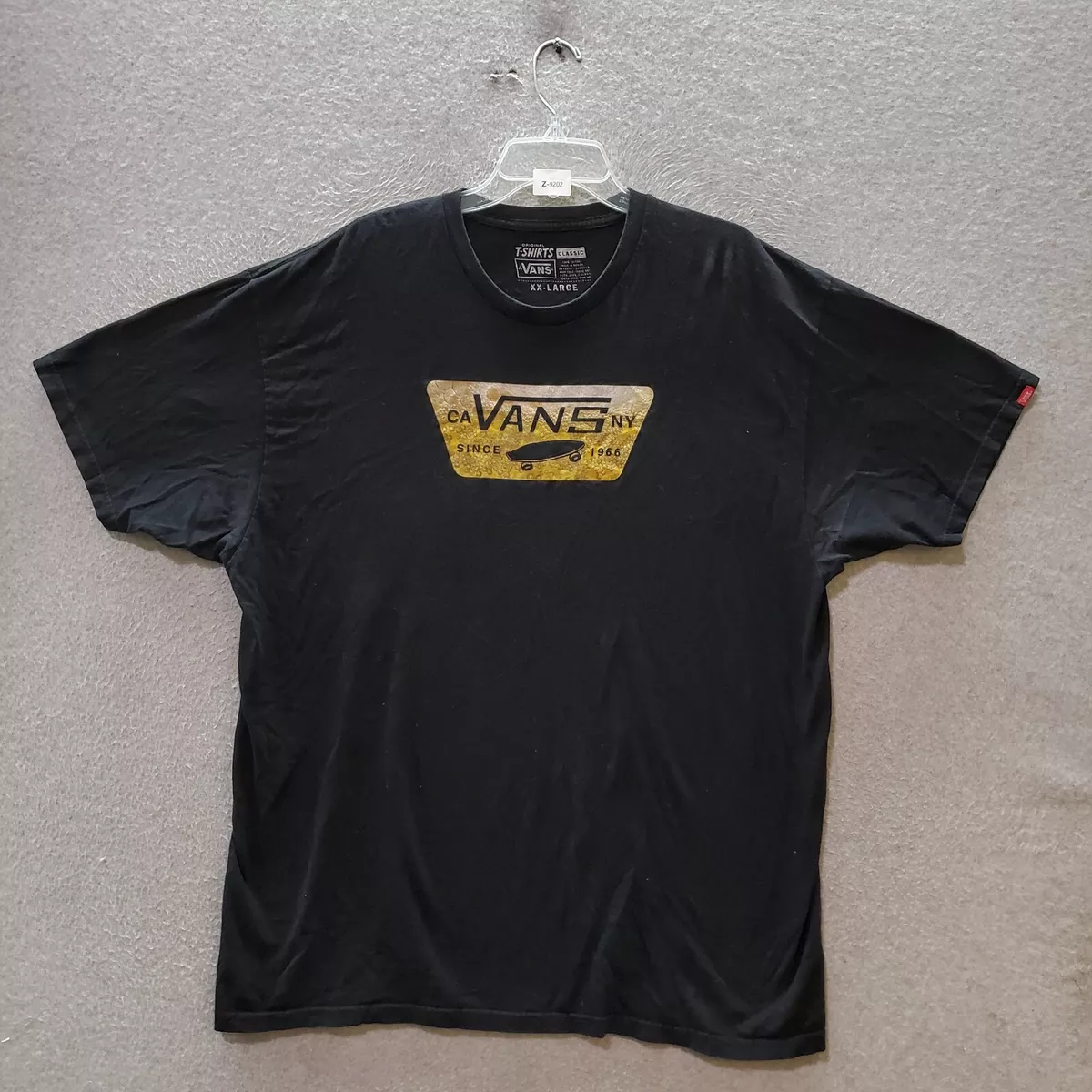 Vans Men T-Shirt 2XL Black Beer Logo Graphic Skateboard CA NY Short Sleeve